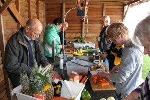 Buitenkeuken bij de kookworkshop Cooking Adventure bij landgoed de Biestheuvel